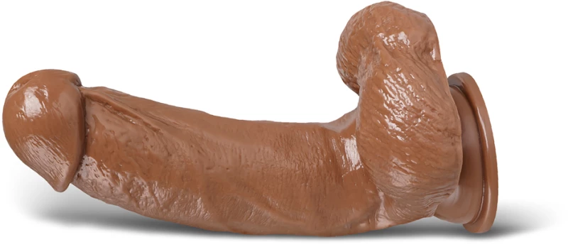 6.9 Inches Brown Color Realistic Dildo with Balls