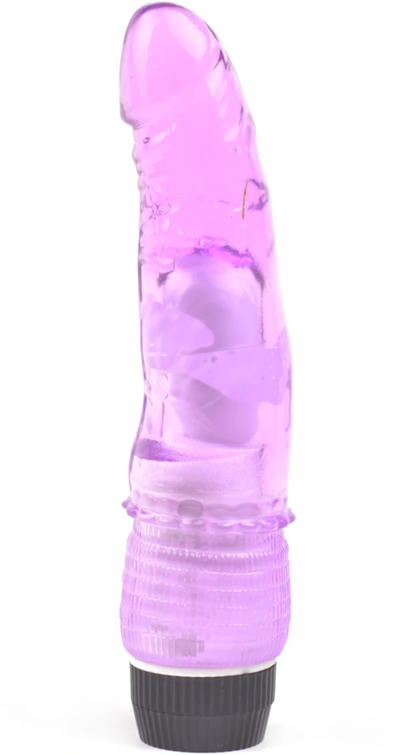 Clear Purple Color Realistic Dildo Vibrator  TPE Material, Skin