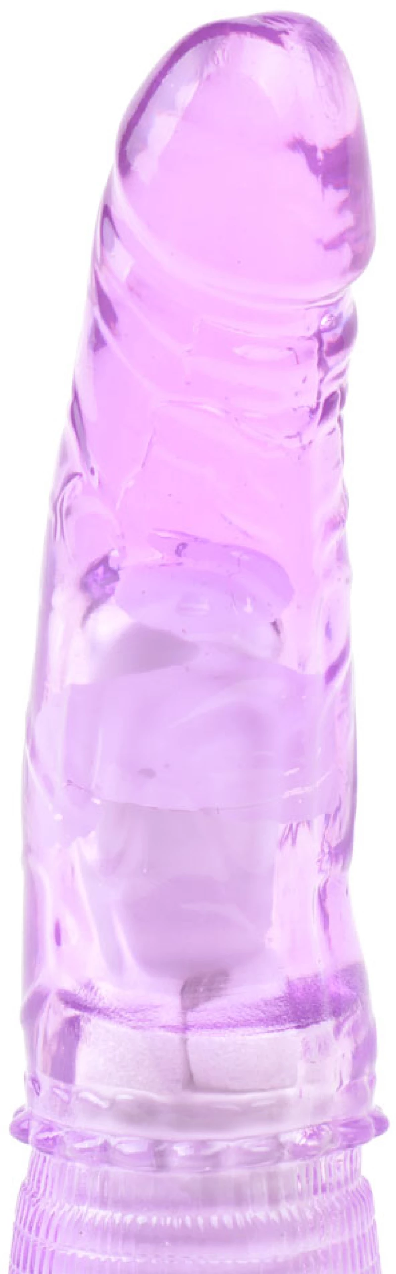 Clear Purple Color Realistic Dildo Vibrator  TPE Material, Skin