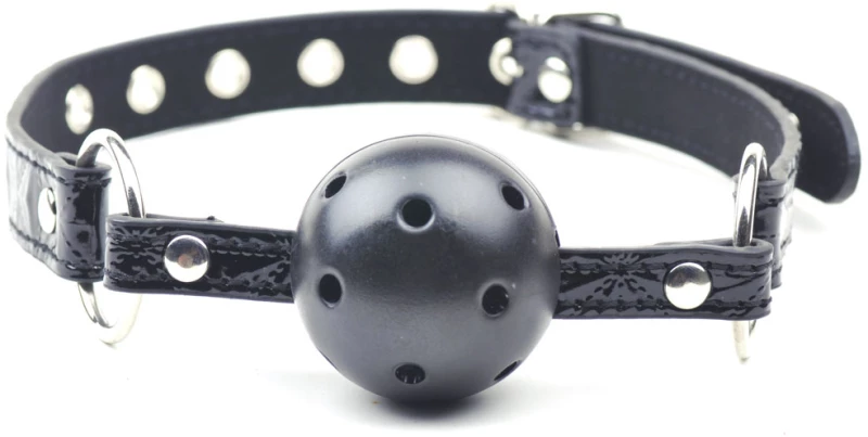 Black Color Embossed Ball Gag