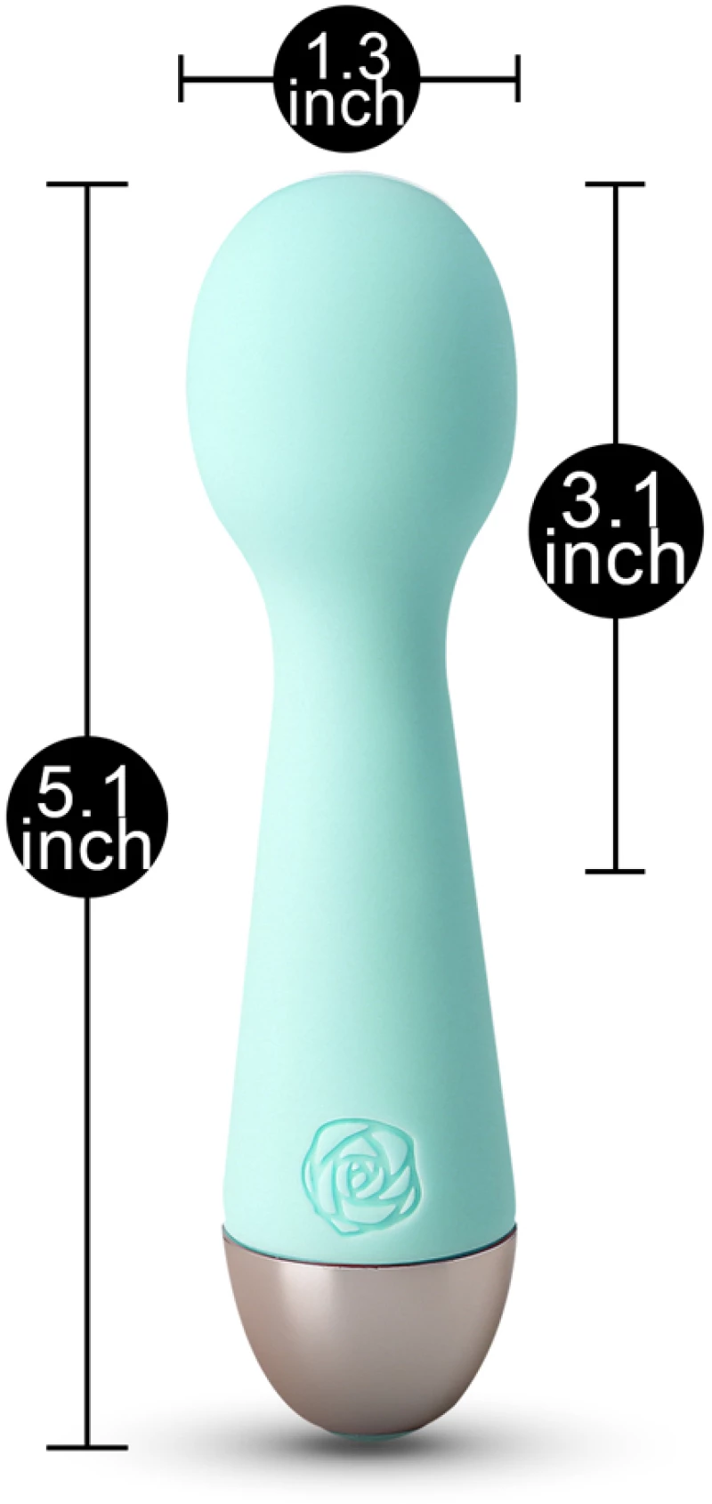 Green Mini Rechargeable Wand Massager 13 cm