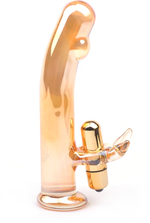 Golden Glass Dildo Vibrator