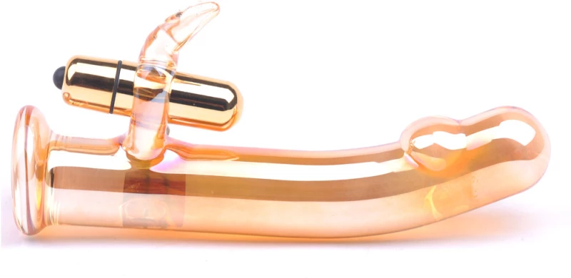 Golden Glass Dildo Vibrator
