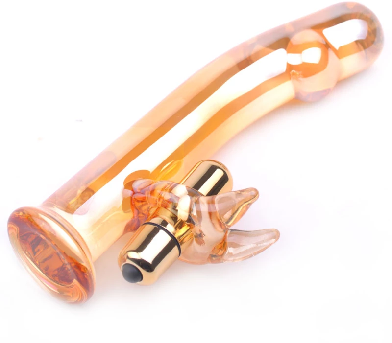 Golden Glass Dildo Vibrator