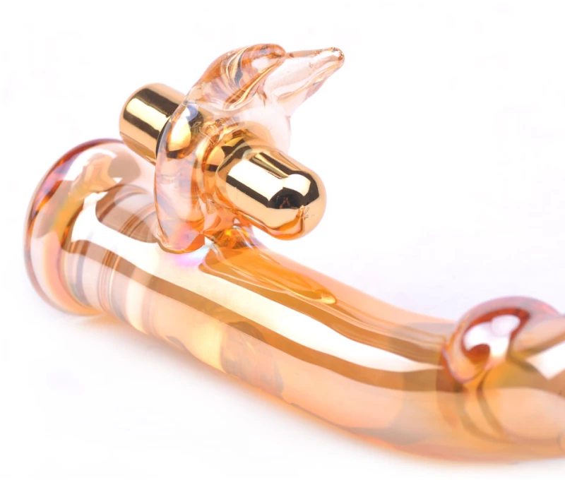 Golden Glass Dildo Vibrator