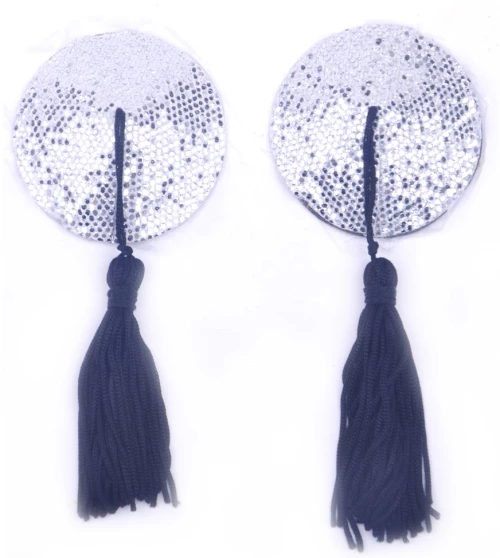 Sparkling Silver Nipple Tassels
