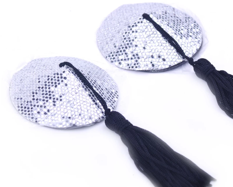 Sparkling Silver Nipple Tassels