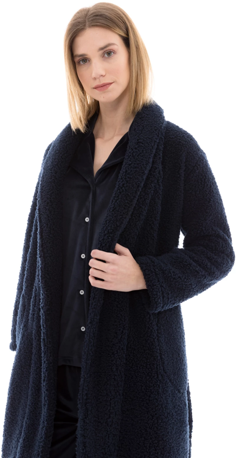 Γυναικεία Ρόμπα Pink Label - Blue - Fleece Fluffy