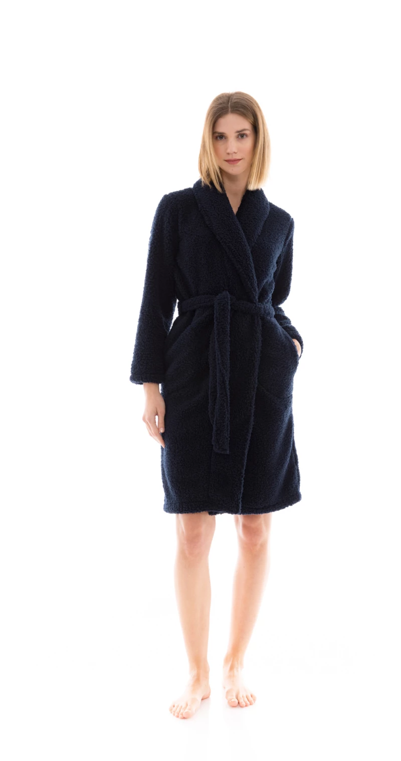 Γυναικεία Ρόμπα Pink Label - Blue - Fleece Fluffy
