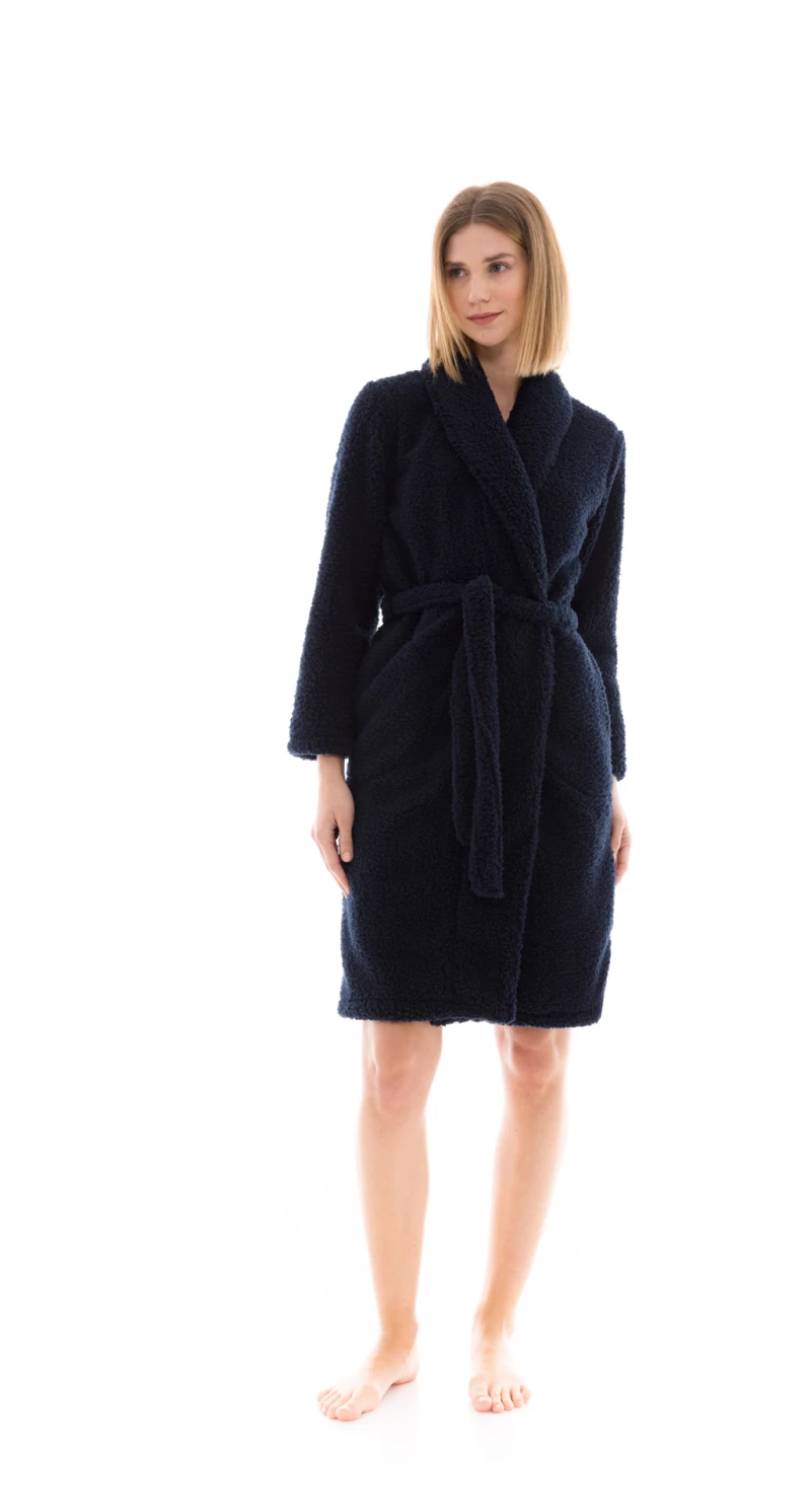 Γυναικεία Ρόμπα Pink Label - Blue - Fleece Fluffy