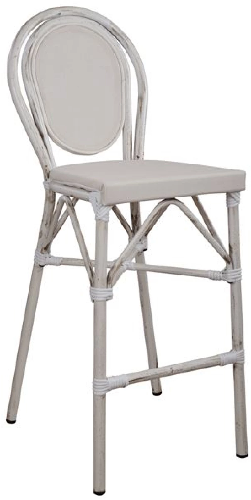 Ap Σκαμπό αλουμινίου «Egadi bianco» 47x61x115cm - 61210126