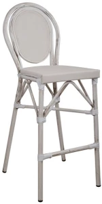 Ap Σκαμπό αλουμινίου «Egadi bianco» 47x61x115cm - 61210126