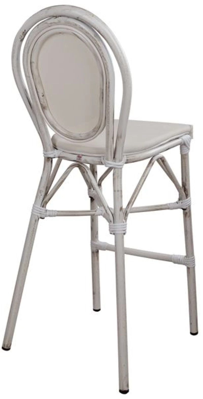 Ap Σκαμπό αλουμινίου «Egadi bianco» 47x61x115cm - 61210126