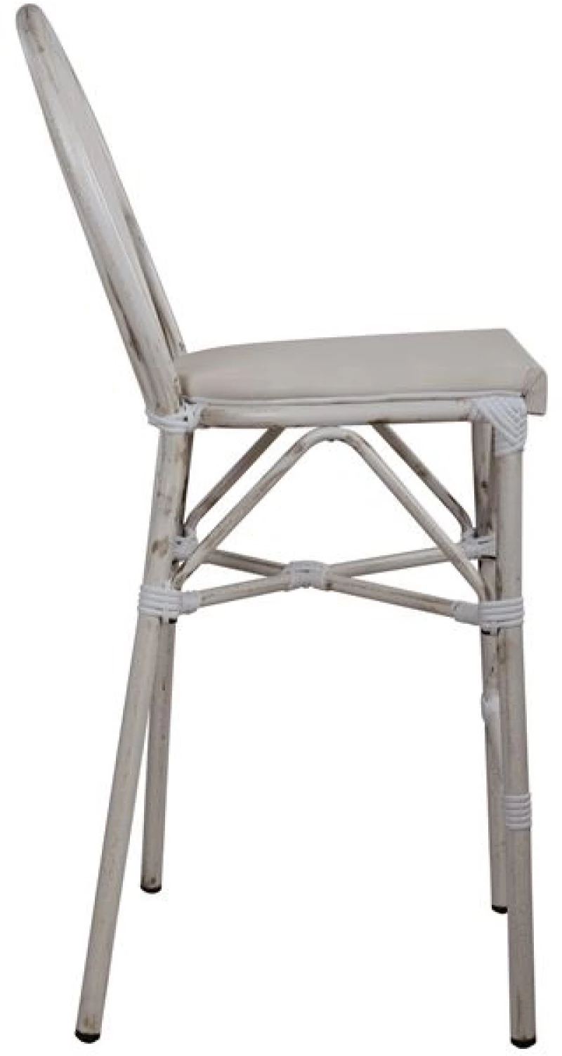 Ap Σκαμπό αλουμινίου «Egadi bianco» 47x61x115cm - 61210126
