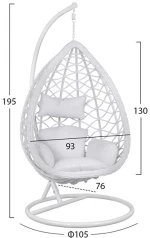 Ap Κούνια Κήπου Serenita white 95x195cm - 61214942