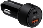 NOD E-CAR AC38 Universal φορτιστής αυτοκινήτου USB-A QC3.0 & USB-C PD3.0 38W, σε μαύρο χρώμα.