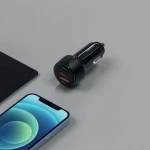 NOD E-CAR AC38 Universal φορτιστής αυτοκινήτου USB-A QC3.0 & USB-C PD3.0 38W, σε μαύρο χρώμα.