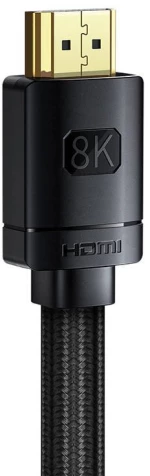 Baseus High Definition Series HDMI 2.1 Καλώδιο, 8K 60Hz, 3D, HDR, 48Gbps, 2m, Μαύρο
