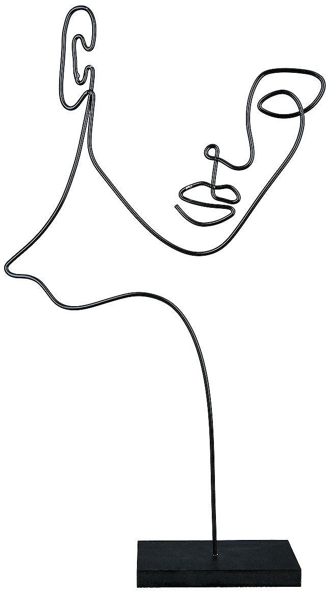 Διακοσμητικό Πρόσωπο Μαύρο Μέταλλο 8x22.5x40.5cm