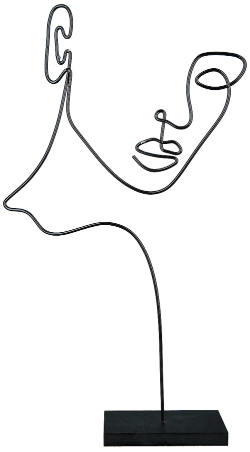 Διακοσμητικό Πρόσωπο Μαύρο Μέταλλο 8x22.5x40.5cm