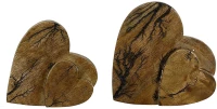 Διακοσμητικό Καρδιές Καφέ Ξύλο 17x17cm