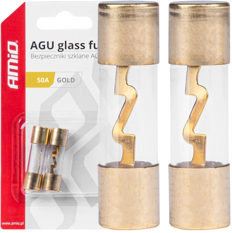 ΑΣΦΑΛΕΙΕΣ ΓΥΑΛΙΝΕΣ AGU AGU 50A 38x10,3mm  ΑΜΙΟ - 2 ΤΕΜ.