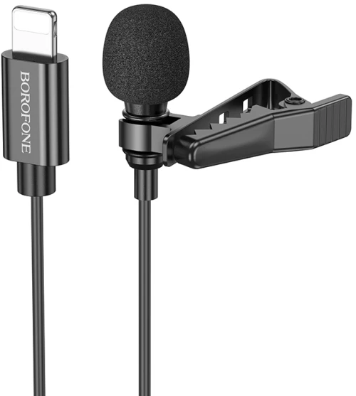 Borofone Lavalier microphone BFK11 Elegant Lightning black