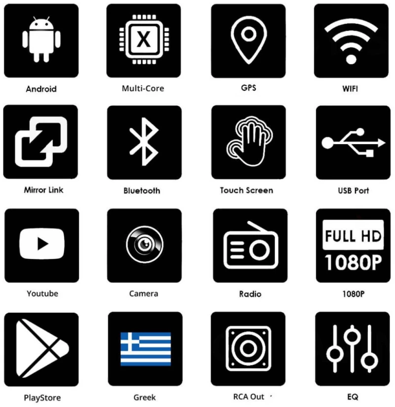 Ηχοσύστημα Αυτοκινήτου (Bluetooth/USB/WiFi/GPS) με Οθόνη Αφής 7"
