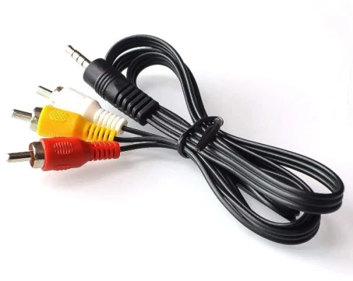 Καλώδιο 3x RCA Αρσενικό σε AUX 3.5mm Αρσενικό (60cm) (Μαύρο) (OEM)