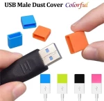 Μαλακό Πλαστικό Κάλυμμα  Υποδοχής Θύρας USB Καλωδίου (2τμχ) (Μπλε) (OEM)