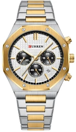 Curren 8440 Gold White Ρολόι με Λευκό Καντράν και Χρυσό Μπρασελε