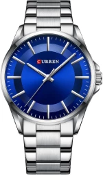 Curren C8429 Silver Blue Ρολόι με Μπλε Καντράν και Ασημένιο Μπρασελέ