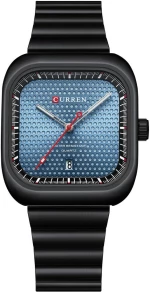 Curren Golf Black Grey Ρολόι με Γκρι Καντράν και Μαύρο Μπρασελέ