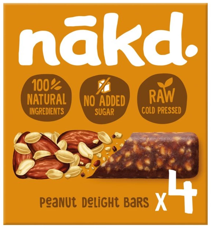 Μπάρες Nakd Raw Fruit and Nut Peanut Delight Gluten-Free Lactose-Free 4x35g