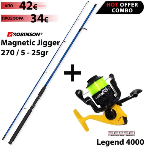 Combo Spinning Robinson Magnetic Jigger 270 / 5 – 25gr + Sensei Legend 4000
