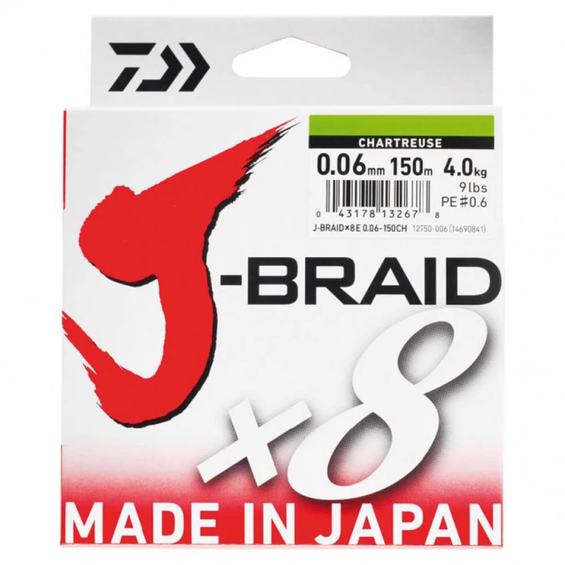 Daiwa J Braid X8 300m - Πράσινο 0.22mm