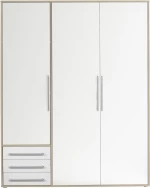 Ντουλάπα LYSS Λευκή+Φυσικό Sanremo 155x194x58cm
