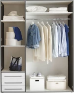Ντουλάπα LYSS Λευκή+Φυσικό Sanremo 155x194x58cm