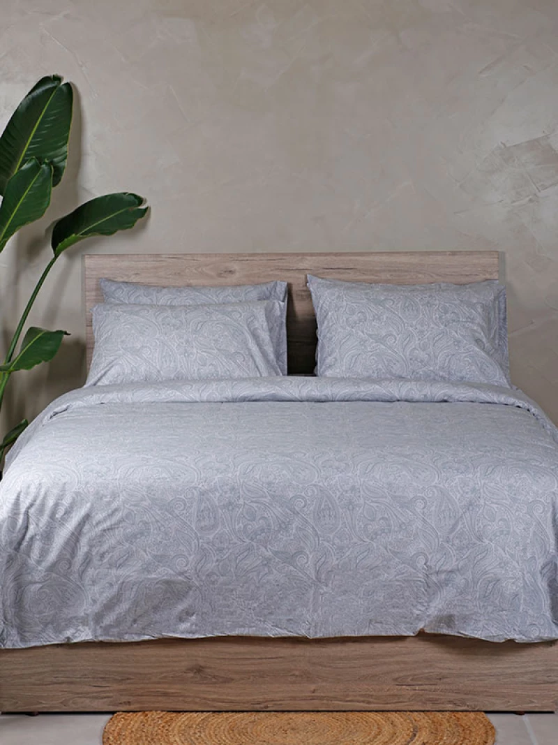 Σετ Σεντόνια Cotton Feelings 2040 Grey Μονό με λάστιχο(105x205 30)