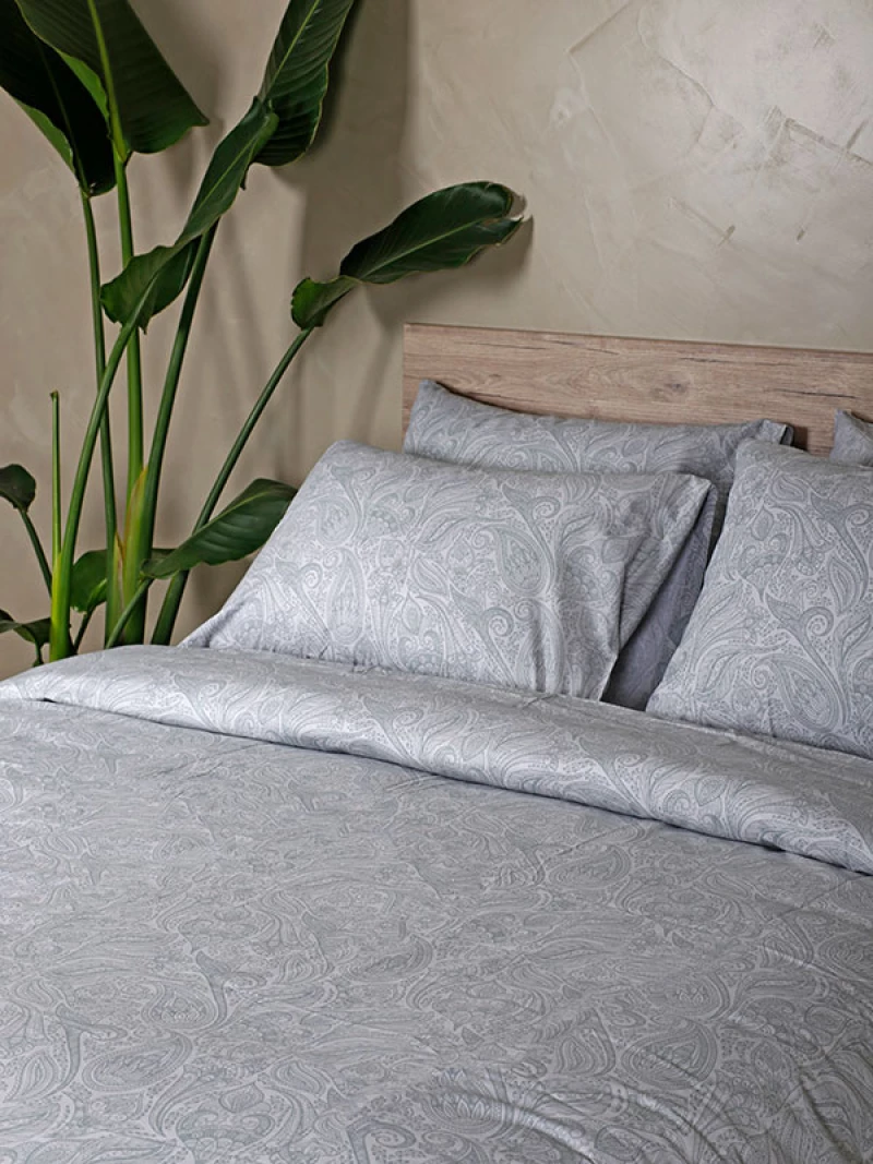 Σετ Σεντόνια Cotton Feelings 2040 Grey Μονό με λάστιχο(105x205 30)