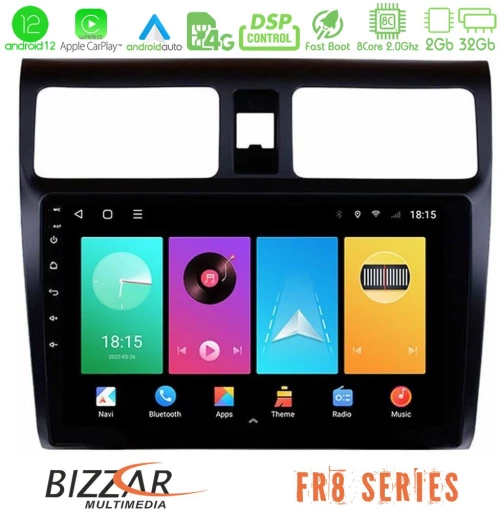 Bizzar FR8 Series Suzuki Swift 2005-2010 8core Android13 2+32GB Navigation Multimedia Tablet 10"