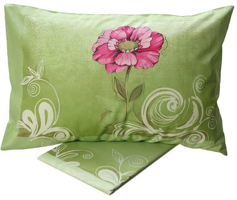 Σετ Σεντόνια Cotton Feelings εμπριμέ 947 Green Μονό (160x260)