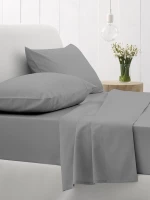 Σετ Σεντόνια Cotton Feelings 107 Dark Grey Μονό με λάστιχο(105x205 30)