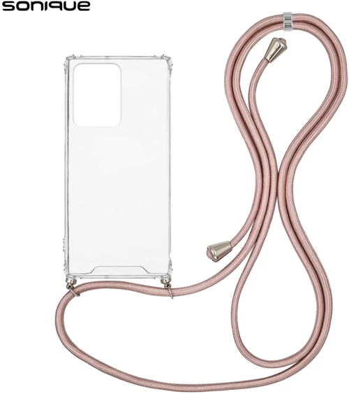 Θήκη Σιλικόνης με Κορδόνι Sonique Armor Clear Xiaomi Xiaomi 11T / Xiaomi 11T Pro Ροζ Χρυσό Σατινέ - Sonique - Ροζ Χρυσό Σατινέ - Xiaomi 11T, Xiaomi 11T Pro - Θήκες Πλάτης