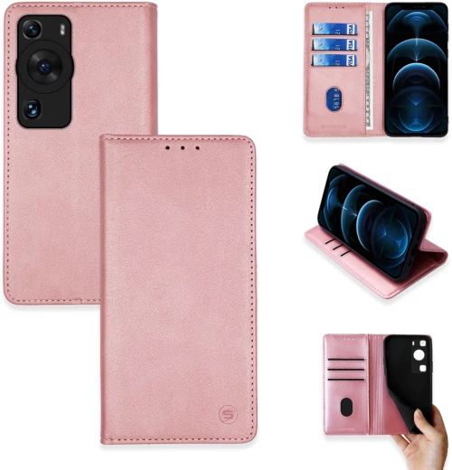 Θήκη Πορτοφόλι Vintage Magnet Wallet Sonique Huawei P60 Pro Ροζ Χρυσό - Sonique - Ροζ Χρυσό - P60 Pro - Θήκη Πορτοφόλι
