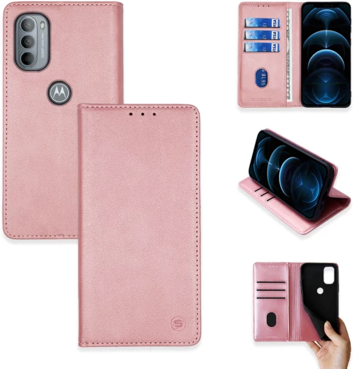 Θήκη Πορτοφόλι Vintage Magnet Wallet Sonique Motorola Moto G31 4G / Moto G41 4G Ροζ Χρυσό - Sonique - Ροζ Χρυσό - Moto G31 4G, Moto G41 4G - Θήκη Πορτοφόλι
