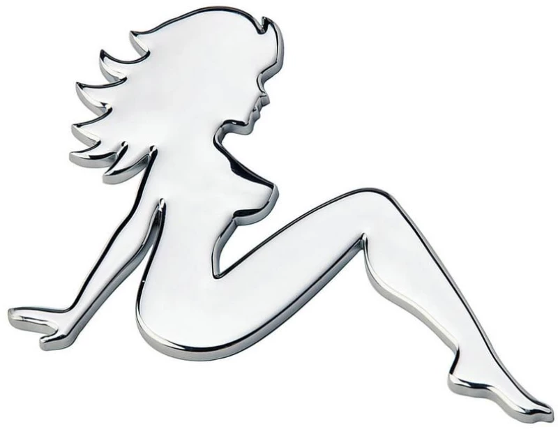 Αυτοκόλλητo 3D "Naked Girl" Χρώμιο 6cm x 8.5cm 1 Τεμάχιο