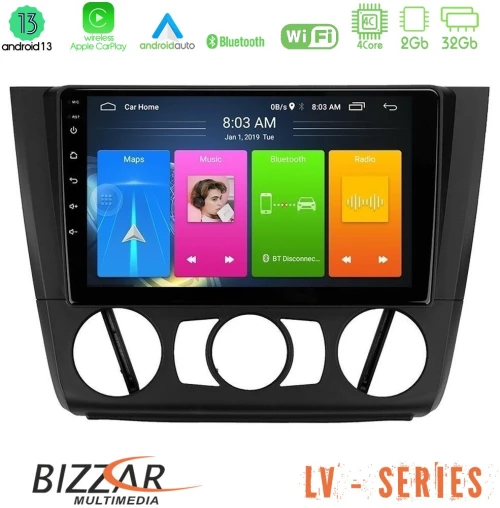Bizzar LV Series BMW 1Series E81/E82/E87/E88 (MANUAL A/C) 4Core Android 13 2+32GB Navigation Multimedia Tablet 9"