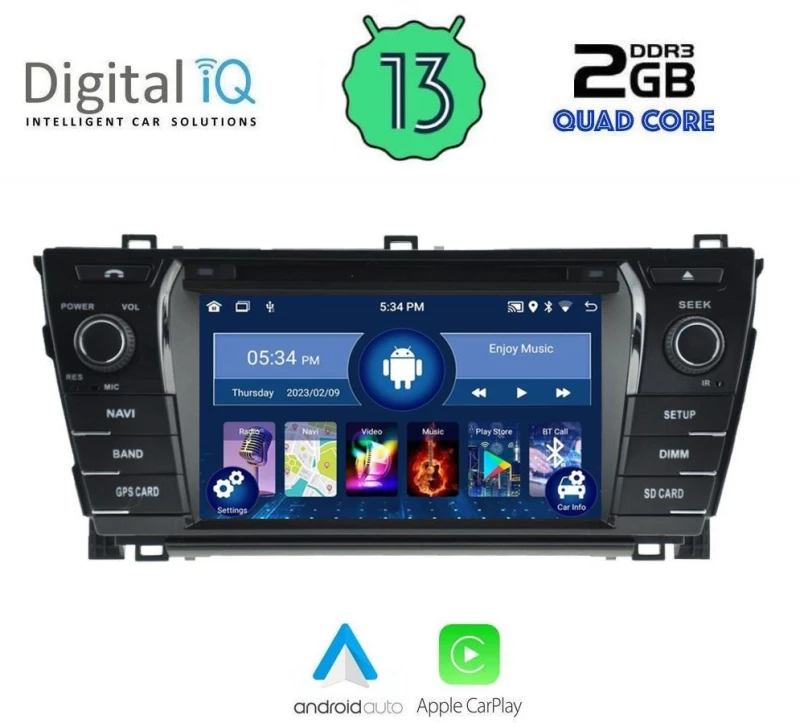 DIGITAL IQ MSD 012_CPA (7" DECK) MULTIMEDIA OEM TOYOTA COROLLA mod. 2013-2016