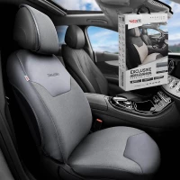 Ημικάλυμμα Αυτοκινήτου Otom "Exclusive" Από Λινό Ύφασμα Με Δερματίνη Σκούρο Γκρι EXLN-102 1 Τεμάχιο
